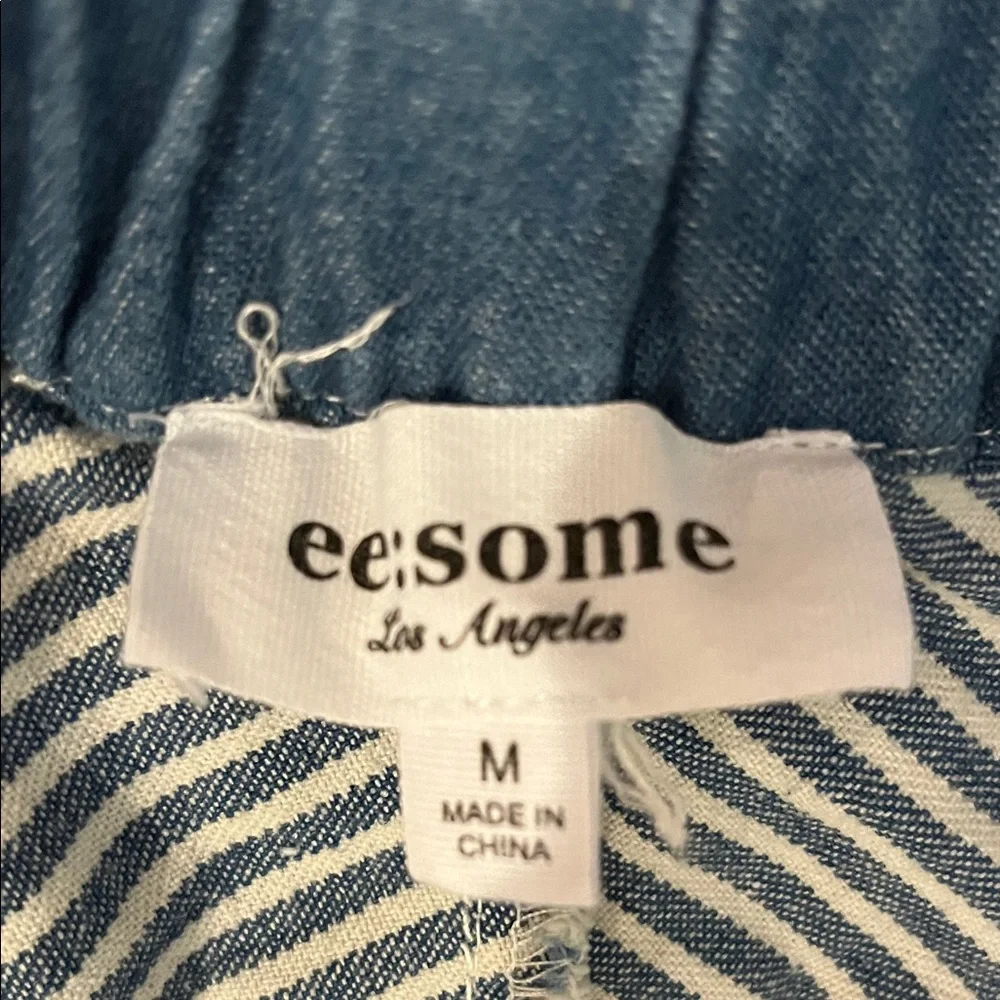 ee•some Striped Blue Wide-Leg Pants/jeans Medium - Picture 2 of 8